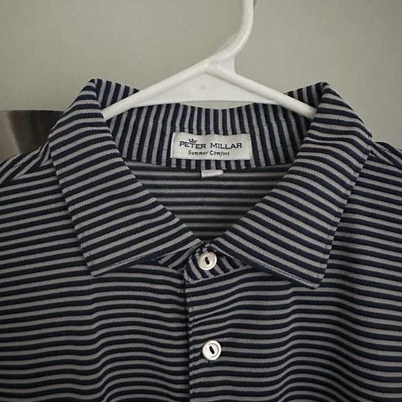 Peter Millar - Summer Comfort - Men's Polo Shirt - Navy & Grey (Large) - Picture 2 of 2